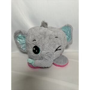 Walgreens Elephant Pink Plush Hug Me Stuffed Reversible Animal Gray/Pink 8”